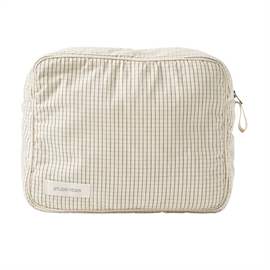 Studie Feder Ofelia Toiletry Bag - Creme Black Plaid 